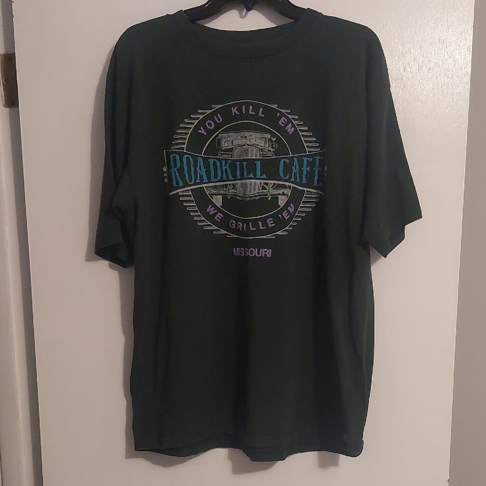 Roadkill Cafe Dark Green Graphic Tee